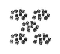 50PCS Mini Dice, Solid Super Small Assorted D6 Dice, 5 Colors Acrylic Colored(black)