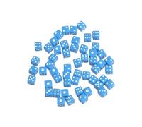 50PCS Mini Dice, Solid Super Small Assorted D6 Dice, 5 Colors Acrylic Colored(blue)