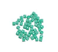 50PCS Mini Dice, Solid Super Small Assorted D6 Dice, 5 Colors Acrylic Colored(green)