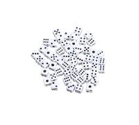 50PCS Mini Dice, Solid Super Small Assorted D6 Dice, 5 Colors Acrylic Colored(white)