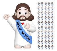 50pcs Mini Jesus Figures, Multicolor Tiny Miniature Figurines to Hide and Seek Religious Mini Gifts, Jesus Loves You Religious Tiny JesusReligious Party Favors