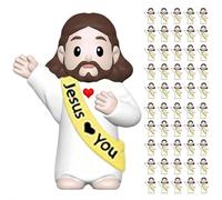 50pcs Mini Jesus Figures, Multicolor Tiny Miniature Figurines to Hide and Seek Religious Mini Gifts, Jesus Loves You Religious Tiny JesusReligious Party Favors