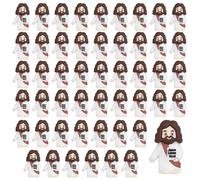 50pcs Mini Jesus Statue, Little Jesus Figures Miniature Jesus Figurines Bulk Jesus Statue Small Jesus Doll Tiny Jesus for Hiding for Easter Egg Stuffers Christmas Party Favor Gift(Brown)