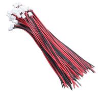 50Pcs Mini JST 2.0 2P Male Connector Wires Cables Red& black& white