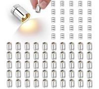 50pcs Mini LED Lights with 25pcs Battery, Battery Powered Mini Electric Lights with Plastic Shell for DIY Crafts Paper Lanterns Dollhouse accessory (Warm White)