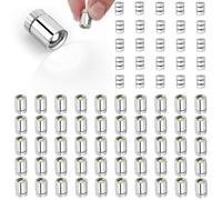 50pcs Mini LED Lights with 25pcs Battery, Battery Powered Mini Electric Lights with Plastic Shell for DIY Crafts Paper Lanterns Dollhouse accessory (Cold White)