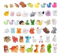 50pcs Mini Resin Animal 50 Styles Tiny Resin Animals Miniature Little Small Animal Figures Bulk for Micro Fairy Garden Landscape Accessories Dollhouse Hide Crafts Decor Aquarium Toys