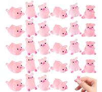 50Pcs Mini Resin Animals, Luminous Mini Pigs with 6 Mixed Styles, Tiny Resin Animals for DIY, Garden, Landscape, Dollhouse, Aquarium