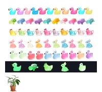 50PCS Mini Resin Animals Mixed, Absorb Sunlight, Glow in The Dark Tiny Animals Small Resin Figures for Garden Decor, DIY Fish Tank Potted Micro Fairy Garden Dollhouse