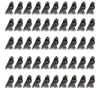 50pcs Mini Resin Crows Figures,Black Halloween Ravens Figurines Tiny Little Black Crows For Micro Landscape Spooky Scene Decoration And Halloween Table Decorations,Summer Decor