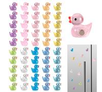 50pcs Mini Resin Duck Fridge Magnets, Luminous Magnetic Tiny Duck Cute Decorative Magnets for Refrigerator Locker Whiteboard Office Kitchen Decoration (10 Colors)