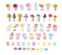 50Pcs Mini Resin mushrooms decorations Glow in the Dark Tiny Mushroom Figures for Miniature Fairy Gardens, Micro Landscapes, Aquariums, Bonsai & Fish Tank Decorations (Mushrooms)