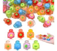 50Pcs Mini Resin Turtles, Luminous Turtle Ornaments with Fruit Designs, Miniature Animals Figurines for Fairy Gardens, Aquariums & Dollhouse Decor, Cute DIY Craft Supplies