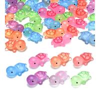 50pcs Mini Resin Turtles, Mix Color Mini Resin Turtle for Garden, Mini Sea Animals for Party Decorations