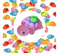 50Pcs Mini Resin Turtles Night Glow, Mini Animals Figures Miniature Things Figurines to Hide, Tiny Fruit Shape Turtles for DIY Fairy Garden Decoration Dollhouse Micro Landscaping