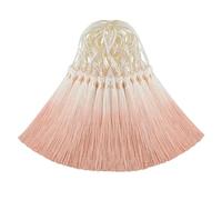 50PCS Mini Silk Tassel for Craft DIY Bookmark Cute Jewellery Making Beaded, Girl Earring, Keyring, Graduation, Small Key, Long Ribbon Fabric Sewing, Curtain Trim Door Home Decor (Beige Nude)