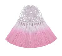 50PCS Mini Silk Tassel for Craft DIY Bookmark Cute Jewellery Making Beaded, Girl Earring, Keyring, Graduation, Small Key, Long Ribbon Fabric Sewing, Curtain Trim Door Home Decor (White Pink)