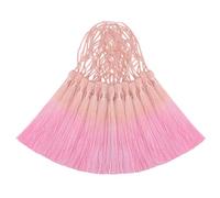 50PCS Mini Silk Tassel for Craft DIY Bookmark Cute Jewellery Making Beaded, Girl Earring, Keyring, Graduation, Small Key, Long Ribbon Fabric Sewing, Curtain Trim Door Home Decor (Nude Pink)