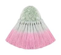 50PCS Mini Silk Tassel for Craft DIY Bookmark Cute Jewellery Making Beaded, Girl Earring, Keyring, Graduation, Small Key, Long Ribbon Fabric Sewing, Curtain Trim Door Home Decor (Green Pink)