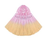 50PCS Mini Silk Tassel for Craft DIY Bookmark Cute Jewellery Making Beaded, Girl Earring, Keyring, Graduation, Small Key, Long Ribbon Fabric Sewing, Curtain Trim Door Home Decor (Pink Beige)