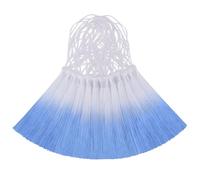 50PCS Mini Silk Tassel for Craft DIY Bookmark Cute Jewellery Making Beaded, Girl Earring, Keyring, Graduation, Small Key, Long Ribbon Fabric Sewing, Curtain Trim Door Home Decor (White Blue)