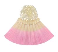 50PCS Mini Silk Tassel for Craft DIY Bookmark Cute Jewellery Making Beaded, Girl Earring, Keyring, Graduation, Small Key, Long Ribbon Fabric Sewing, Curtain Trim Door Home Decor (Beige Pink)