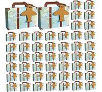 50PCS Mini Suitcase Box 3x1x2'' Paper Favor Boxes with Handle and Plane Card Easy to Install Candy Boxes Party Favors for Birthdays Weddings Themed Events Style 1, Décor intérieur pour la maison