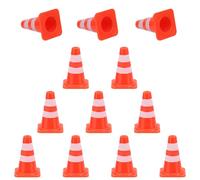 50pcs Mini Traffic Cones, 0.95 Inch Plastic Small Construction Cones Tiny Road Caution Signs Miniature Traffic Signs Toys for Kids Architecture Theme Party Micro Landscape