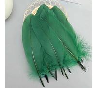 50pcs Mix Goose Feathers 14-20cm Long Plumas for Crafts Decoration Hats Sewing House Salon Bus Carnival Natural Black White Blue-M020a450-green