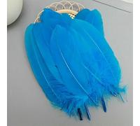 50pcs Mix Goose Feathers 14-20cm Long Plumas for Crafts Decoration Hats Sewing House Salon Bus Carnival Natural Black White Blue-M020a450-blue
