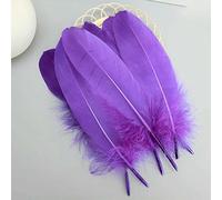 50pcs Mix Goose Feathers 14-20cm Long Plumas for Crafts Decoration Hats Sewing House Salon Bus Carnival Natural Black White Blue-M020a450-purple