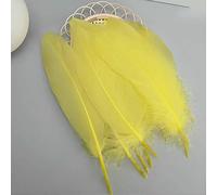 50pcs Mix Goose Feathers 14-20cm Long Plumas for Crafts Decoration Hats Sewing House Salon Bus Carnival Natural Black White Blue-M020a450-yellow
