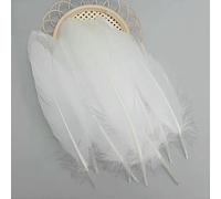 50pcs Mix Goose Feathers 14-20cm Long Plumas for Crafts Decoration Hats Sewing House Salon Bus Carnival Natural Black White Blue-M020a450-white