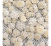 50Pcs Mixed 3D Flower Nail Charms Camellias Designs Art Rhinestones Rose Flower Decorations Supplies Art Decorations
