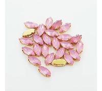 50pcs Mixed Shape Pink Opal Rhinestone for Sewing DIY Craft Flatback Resin Rhinestones with Claw for Dress Accessories-Horse Eye 7X15mm-50pcs