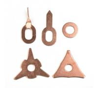 50Pcs Mixed Welding Washer Pads Set For Spotter Copper Plated Steel | Includes dent pulling triangle straight twisted star pads For auto sheet spot welding and collision repair projects
