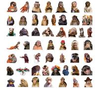 50pcs Monkey Meme Stickers, Primate Decals for Laptops, Water Bottles, Luggage, Journals, Scrapbooks, Notebooks, Helmets, Bumpers, Walls, Windows, Phones, Guitars, Skateboards, Bikes, Cases