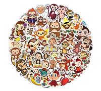 50Pcs Monkey Stickers Laptop Car Scrapbook Phone Skateboard Suitcase Luggage Bike Monkey Stickers Vinyl Waterproof Aesthetic Personalised Stickers for Teens Boys Girls Adults Children