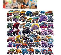 50PCS Monster Truck Stickers for Kids, Waterproof Vinyl Car Stickers, Birthday Party Favors for Boys Girls, Fun Racing Theme Decorations, Easy Peel & Remove