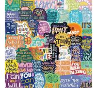 50pcs Motivational Stickers, Inspirational Affirmation Vinyl Decals for Teens, Students and Adults, Durable Decorative Stickers for Laptop, Water Bottle, Skateboard, Luggage, Journal and Vision Board