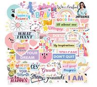50PCS Motivational Vision Board Stickers, Positive Inspirational Self Growth Journal Laptop Water Bottle Scrapbook Sticker Decals, Inspirational Gifts for Women