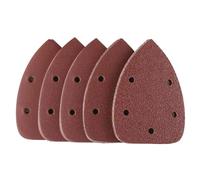 50pcs Mouse Sander Pads, 140x140x90mm Triangle Multi Tool Sanding Pads 5 Holes Hook and Loop Sander Sheets, Detail Sander Pads 40/60/80/120/240 Grits Sand Paper for Sander and Polishing
