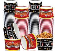 50Pcs Movie Night Party Supplies 9oz Movie Night Snack Ice Cream Cups Bowls Trays Boxes, Disposable Picnic BBQ Cinema Paper Ice Cream Cups Food Trays Popcorn Drink Holder Kids Birthday Party Favors