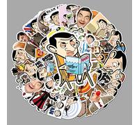 50PCS Mr. Bean Stickers - Comedy Stickers for Teens Boys & Girls - Vinyl Skateboard Guitar Door Laptop Luggage Car Bike Water Bottle Birthday Party Supplies