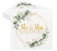 50pcs Mr & Mrs Wedding Napkins Thanks for Coming Wedding Table Decoration for Reception Engagement