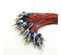 50pcs MTS-102 On/On SPDT 3 Terminals Motorcycle Wired Latching Toggle Switch With Cable AC 125V/6A IDGTTLDF