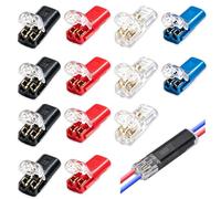 50Pcs Multi Color 2 Pin Quick Connect Plug-in Wire Connectors, No Stripping Double Wire Locking Buckle Secure Standard Low Voltage Connectors, 18-22 AWG for LED Lights Automotive Home DIY Wiring