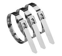 50pcs Multi-Purpose Metal Zip Tie, Stainless Steel Twist Cable Ties Locking Zip-Exhaust Wrap Coated(7.9x500mm)