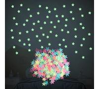 50Pcs Multicolor Glow in The Dark Luminous Stars Fluorescent Noctilucent Plastic Wall Stickers Murals Decals for Home Art Decor Bedroom Room Decorations, Decorative Goods Stickers