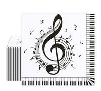 50pcs Musical Note Napkins-Black and White Music 3-Ply Music Notes Disposable Cocktail Beverage Dessert Napkin Party Decorations for Boys and Girls Birthday Music Themed Party